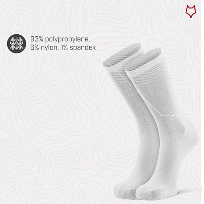 FOX RIVER FoxRiver womens Wick Dry Auras Ultra-lightweight Liner Crew hiking socks, White, X-Large - Image 4