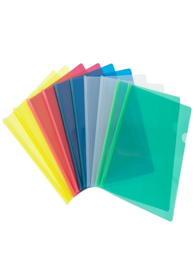 GMP Multicolour Transparent Strip File Natural Clear A4 Size Sliding Bar Stick Presentation Display Organizer File Folder Pack of 10 - Image 1