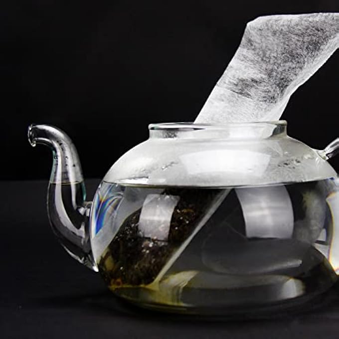 تيلاند أكياس فلتر ألياف الذرة بحجم إبريق الشاي الورقي للاستخدام مرة واحدة للشاي السائب باللون الأبيض، 100 كيس - Image 3