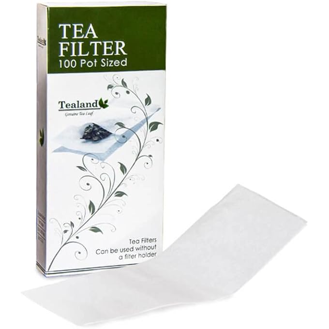 تيلاند أكياس فلتر ألياف الذرة بحجم إبريق الشاي الورقي للاستخدام مرة واحدة للشاي السائب باللون الأبيض، 100 كيس - Image 1