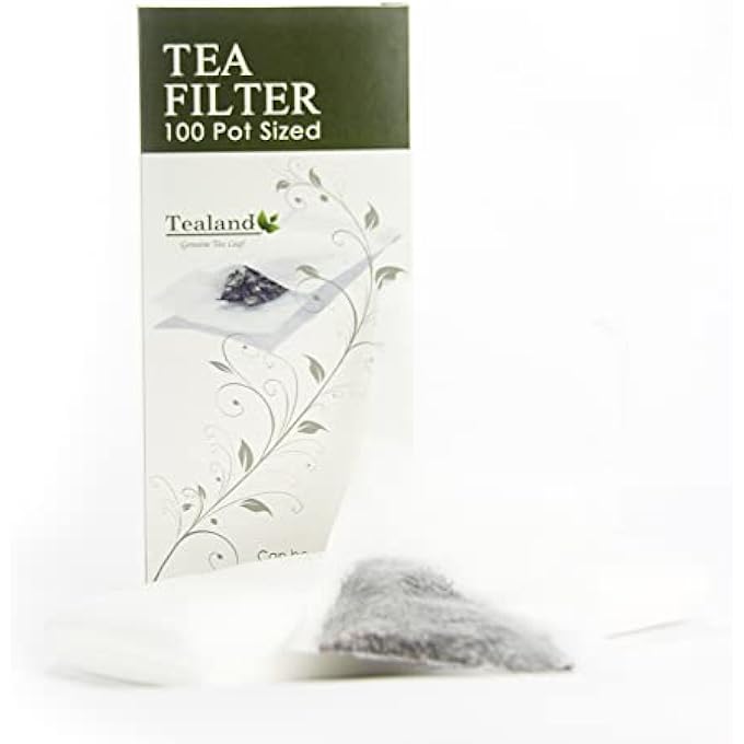تيلاند أكياس فلتر ألياف الذرة بحجم إبريق الشاي الورقي للاستخدام مرة واحدة للشاي السائب باللون الأبيض، 100 كيس - Image 2