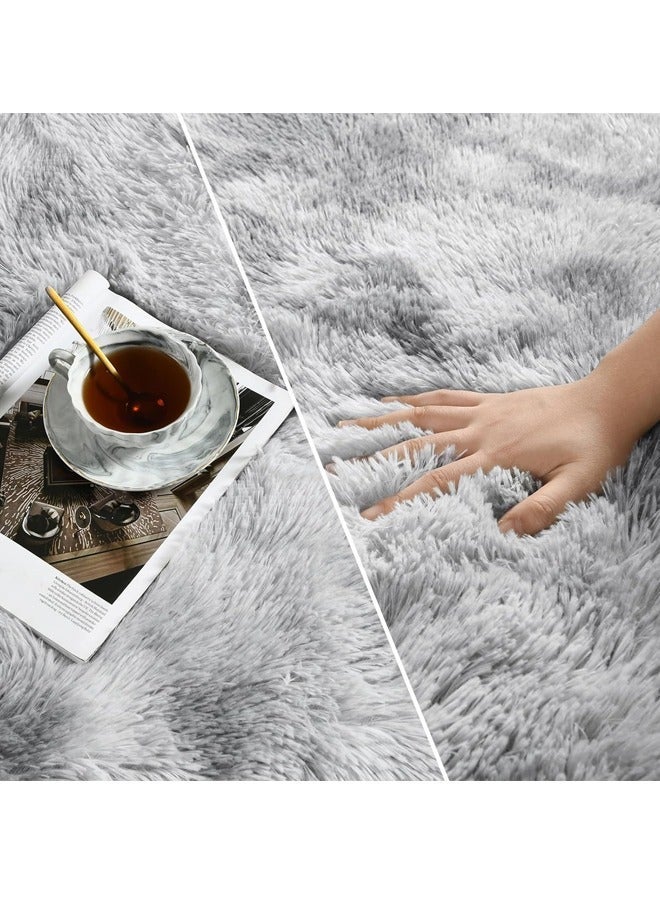 Optico Super Soft Rugs Fluffy Carpets Tie-Dye Rugs for Living Room Bedroom Girls Kids Room Nursery Home Decor Non-Slip Machine Washable Carpet - Image 5