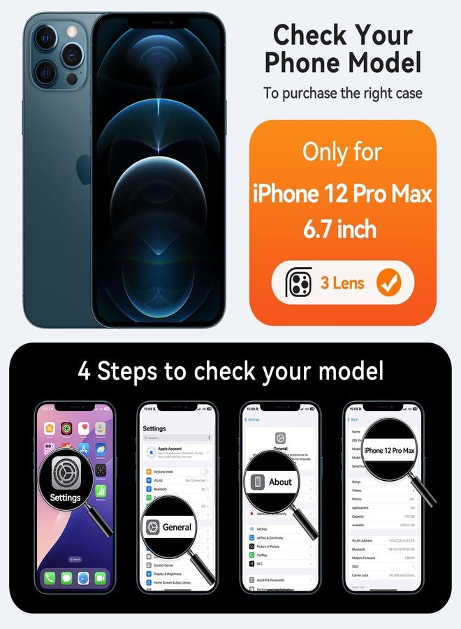 كانشن جراب CANSHN المغناطيسي المتوافق مع iPhone 12 Pro Max، مُحسّن [حماية كاملة للكاميرا] [متوافق مع Magsafe] [شفاف غير لامع] غطاء هاتف واقي مقاوم للصدمات مقاس 6.7 بوصة - أزرق غامق - Image 2