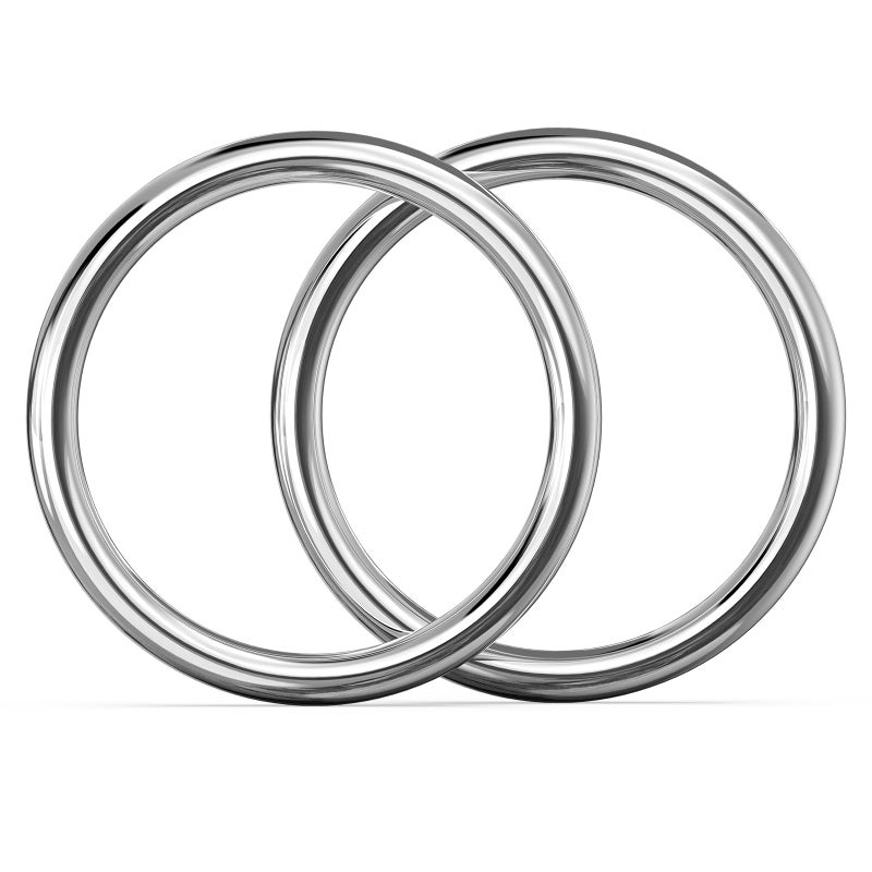 BEYOURD Steel Rings, Stainless Steel Metal O Ring Buckles, Solid Welded Metal Loop for Macrame, Hanging Slings (2 3/4 Inch x 2PCS, Round Shape) - Image 1