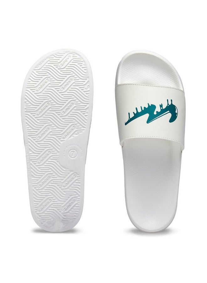 Campus Men's SL-443 Off WHT/T BLU Sliders - 10UK/India SL-443 - Image 5