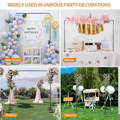 WellSign 8.2FT Square Wedding Arch,Metal Arch Backdrop Stand Heavy Duty Adjustable,Extra 2 Clamp Change Over The Table Rod Stand,Black Balloon Arch Stand for Valentine Party Decor,Photoshoot Backdrop Stand Kit - Image 5