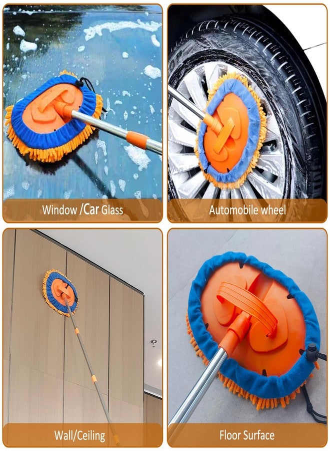 Tonmp Wall Cleaner, Max 13 Ft+ Wall Mop with Long Handle, Ceiling Dust Mop with 15° Labor-Saving Elbow Extension Pole, Baseboard Duster Washer Scrubber, High Reach Window Cleaning Brush, Roof Cleaning Tool - Image 4
