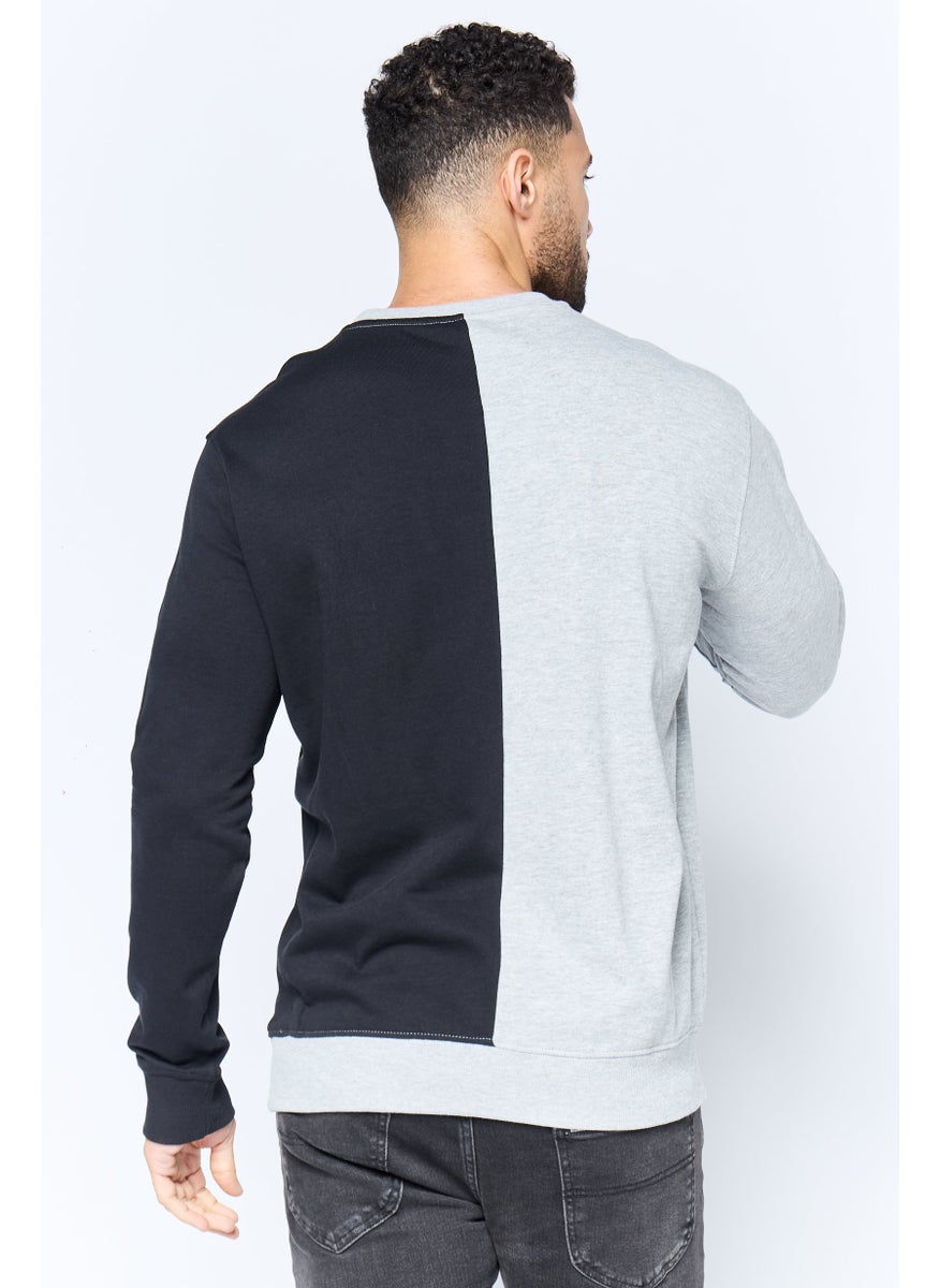 Paul Frank Men Crew Neck Printed Long Sleeve Sweatshirts, Heather Grey  - Image 2