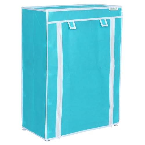 FLIPZON Multipurpose 4-Tiers Shoe Rack with Dustproof Zip Cover, Multiuse Wide Space Storage Rack Made by Non Woven Fabric for Footwear, Toys, Clothes (4 Shelves) (Green) - Image 4