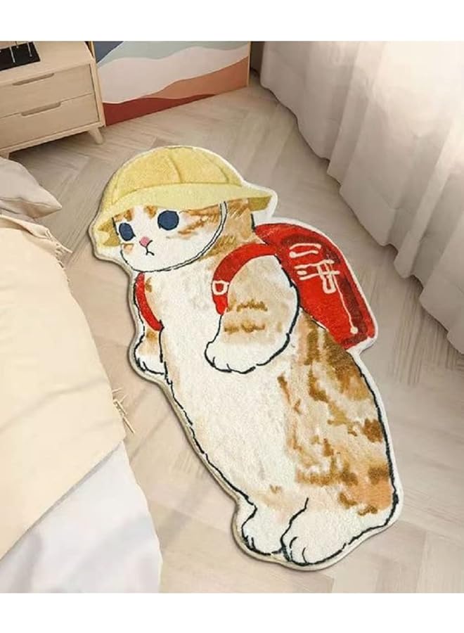 Zaboon Cat Shaped Rug,Anti-Slip Bedroom Rug Soft Microfiber Entry Door Mat for Living Room Kids Room Bedroom Bathroom Kitchen Home Decor (120 cm x 50 cm) - Image 1