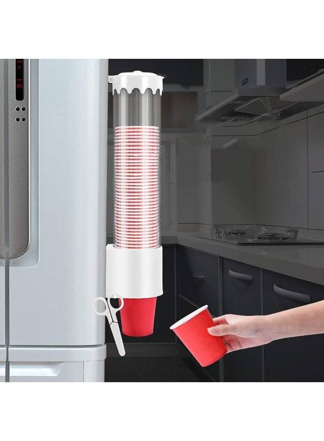 Wall Mounted Disposable Cup Dispenser | Dustproof Automatic Paper Cup Holder | Self-Adhesive, Large Capacity, Easy Installation | Fits 5–7.6cm Cups | Water Dispenser & Kitchen Organizer (MJJ-939) - Image 1