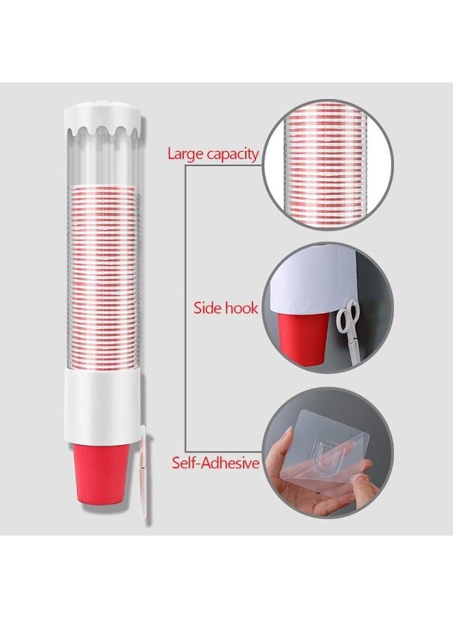 Wall Mounted Disposable Cup Dispenser | Dustproof Automatic Paper Cup Holder | Self-Adhesive, Large Capacity, Easy Installation | Fits 5–7.6cm Cups | Water Dispenser & Kitchen Organizer (MJJ-939) - Image 4