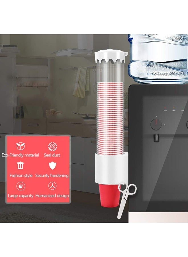 Wall Mounted Disposable Cup Dispenser | Dustproof Automatic Paper Cup Holder | Self-Adhesive, Large Capacity, Easy Installation | Fits 5–7.6cm Cups | Water Dispenser & Kitchen Organizer (MJJ-939) - Image 2