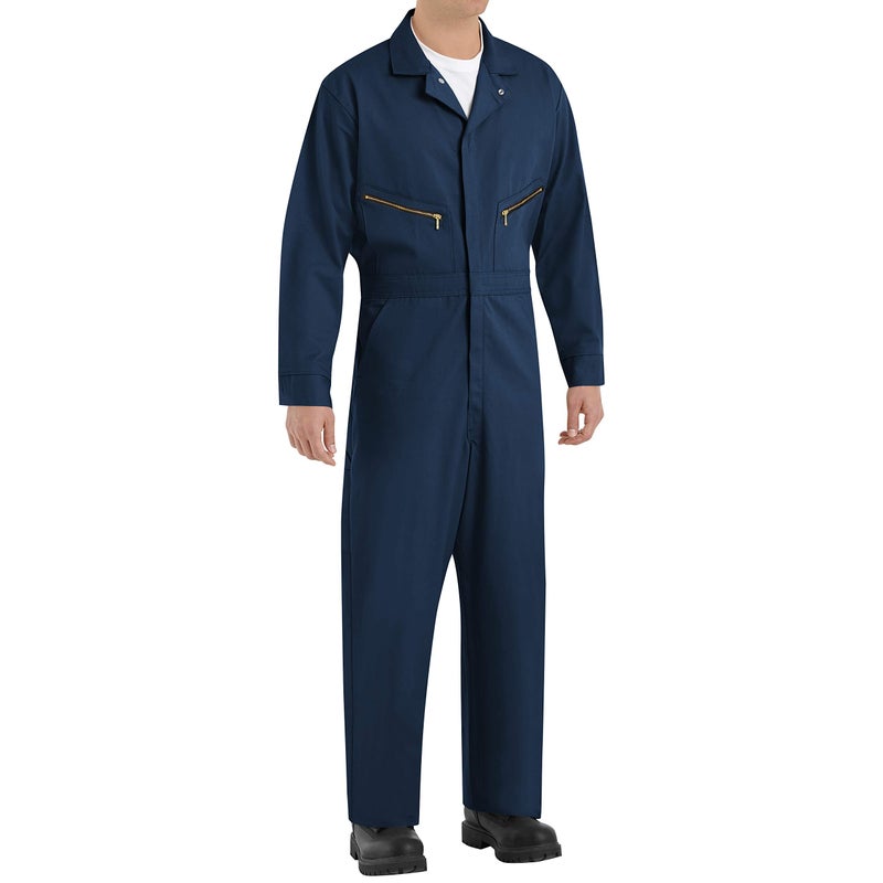 Red Kap Mens ZipFront Cotton Coverall Navy 50