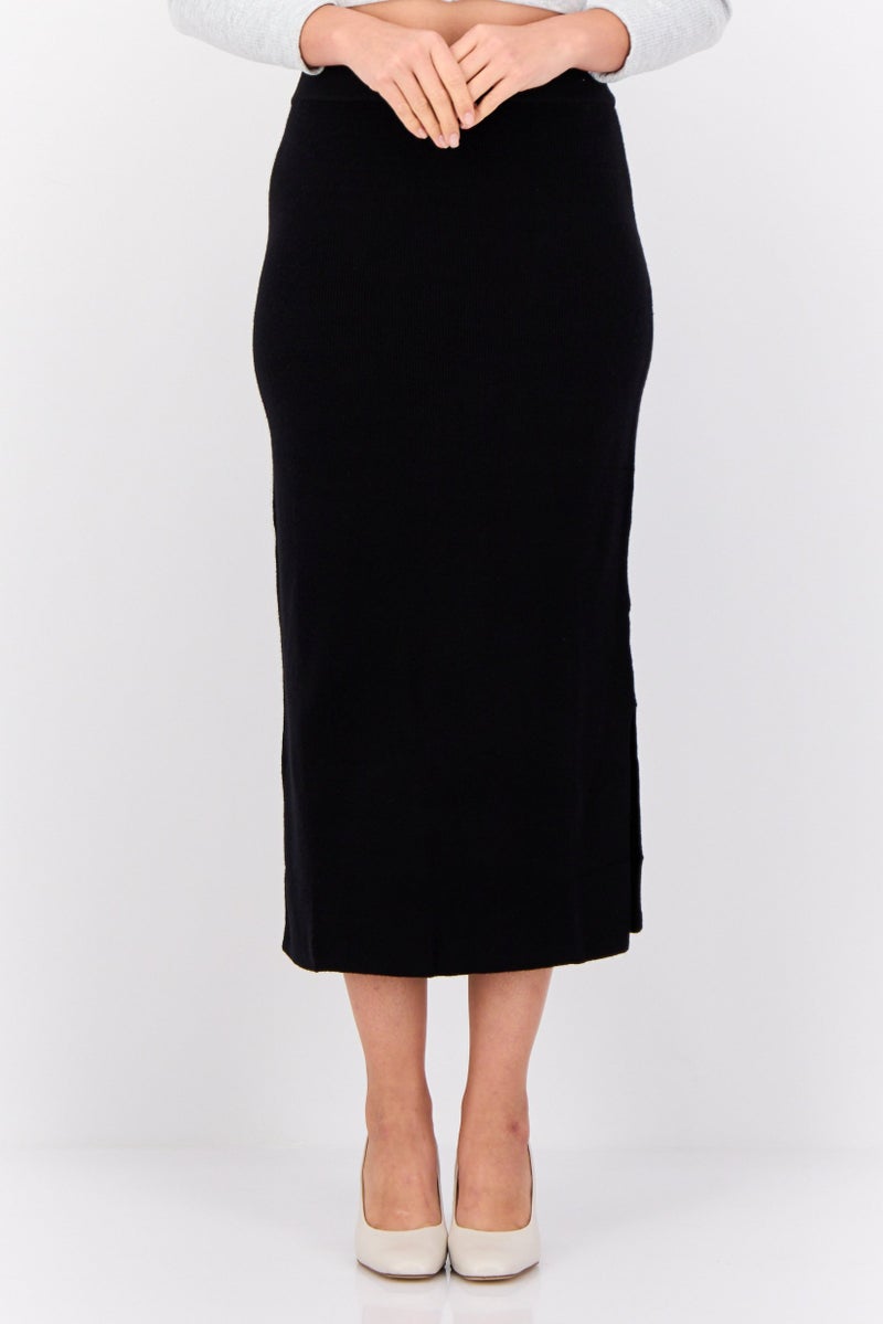 ESPRIT تنورات ميدي مضلعة للنساء، سوداء - Image 1