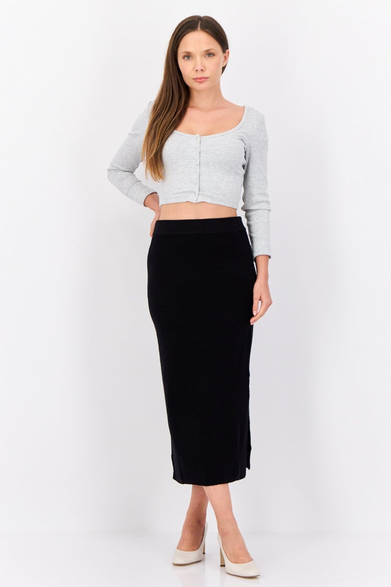 ESPRIT تنورات ميدي مضلعة للنساء، سوداء - Image 4