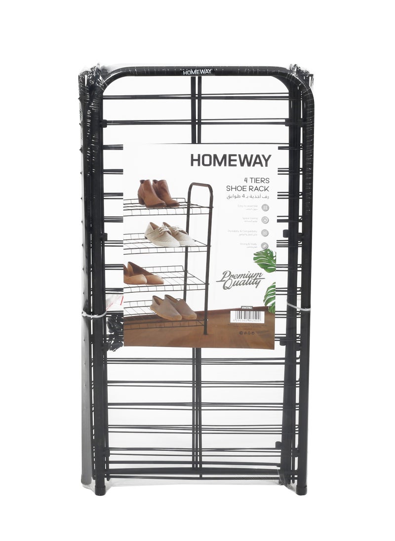 Homeway - HOMEWAY  4-Tier Iron Shoe Organizer – Sturdy Multi-Layer Rack for Neat Shoe Storage - Image 1