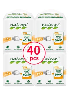 nateen Disposable Underpads,60 x 90 cm,40 Pcs Incontinence Pads,Diaper Changing Mats for Baby,High Absorbency Bed Pads,Mattress Protector Pads.  - Image 1