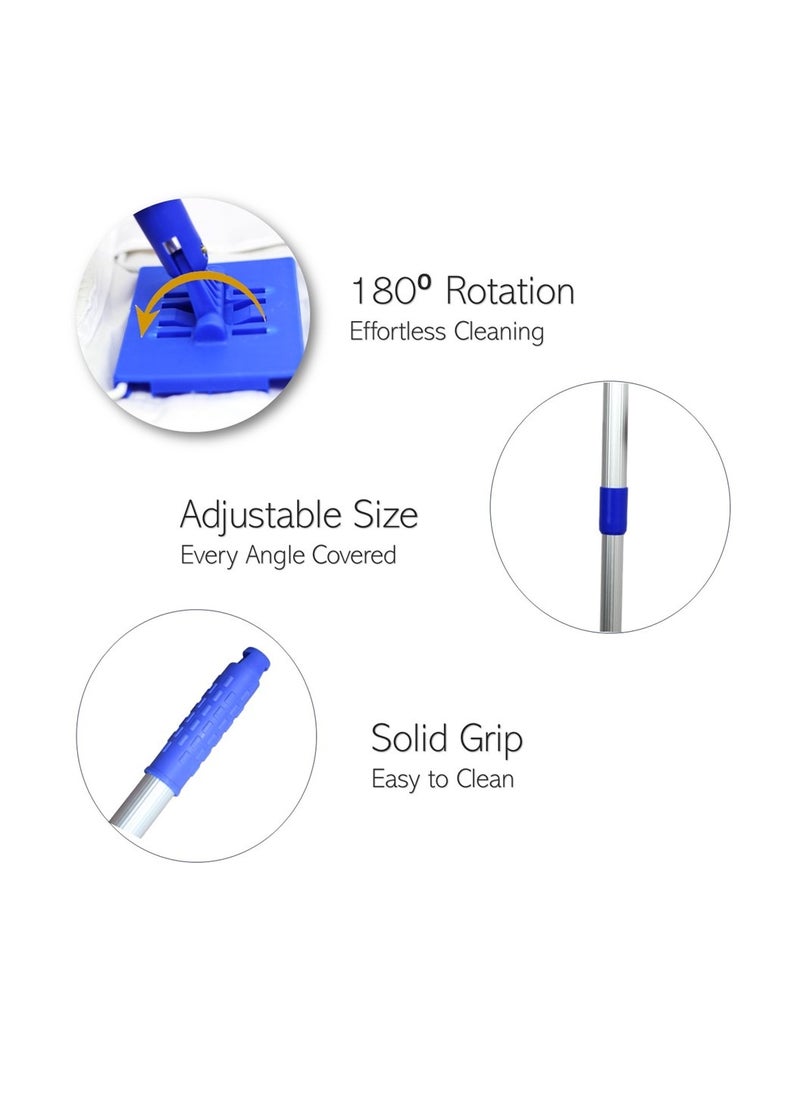 Clean and Care Cotton Flat Mop with Stick Adjustable Handle Home Kitchen Office Cleaning Long handle Reusable Easy to clean 40cm Size - pzsku/ZCB77807612055B587555Z/45/_/1717745588/39626c94-49c7-48ee-ba50-68dec906214e