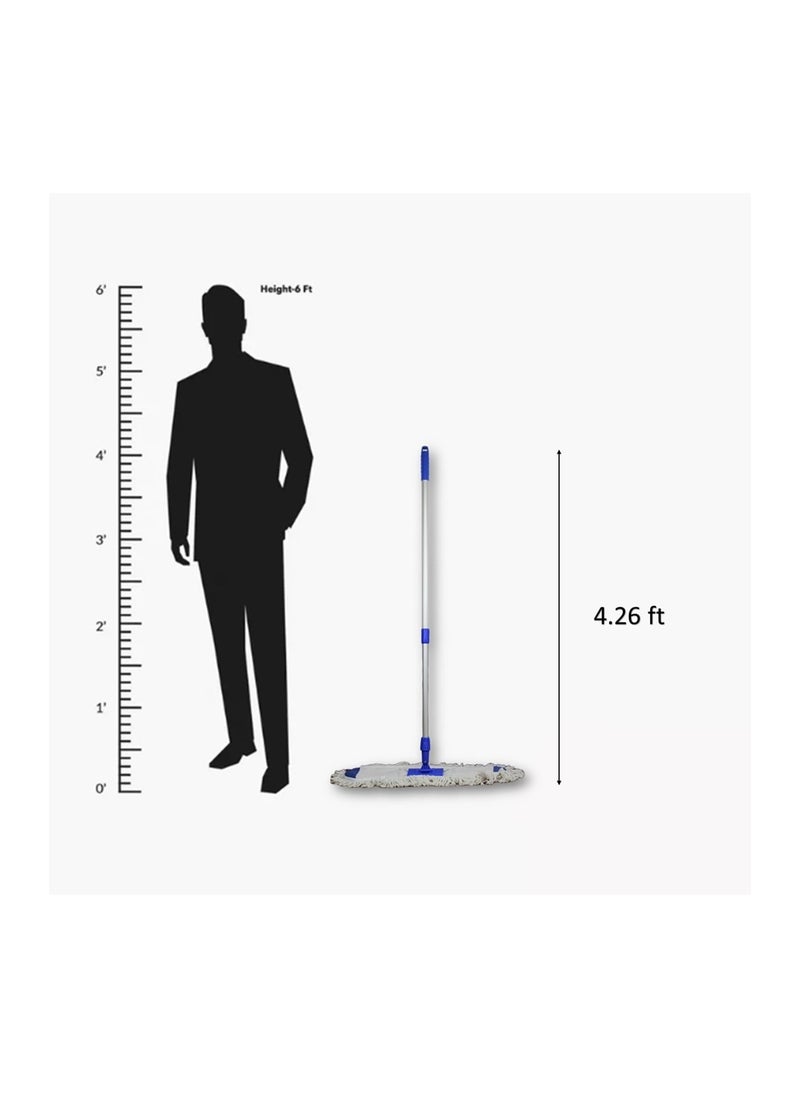 Clean and Care Cotton Flat Mop with Stick Adjustable Handle Home Kitchen Office Cleaning Long handle Reusable Easy to clean 40cm Size - pzsku/ZCB77807612055B587555Z/45/_/1717745589/ea7e26d4-c9ec-4751-95c2-ac16e0e96568