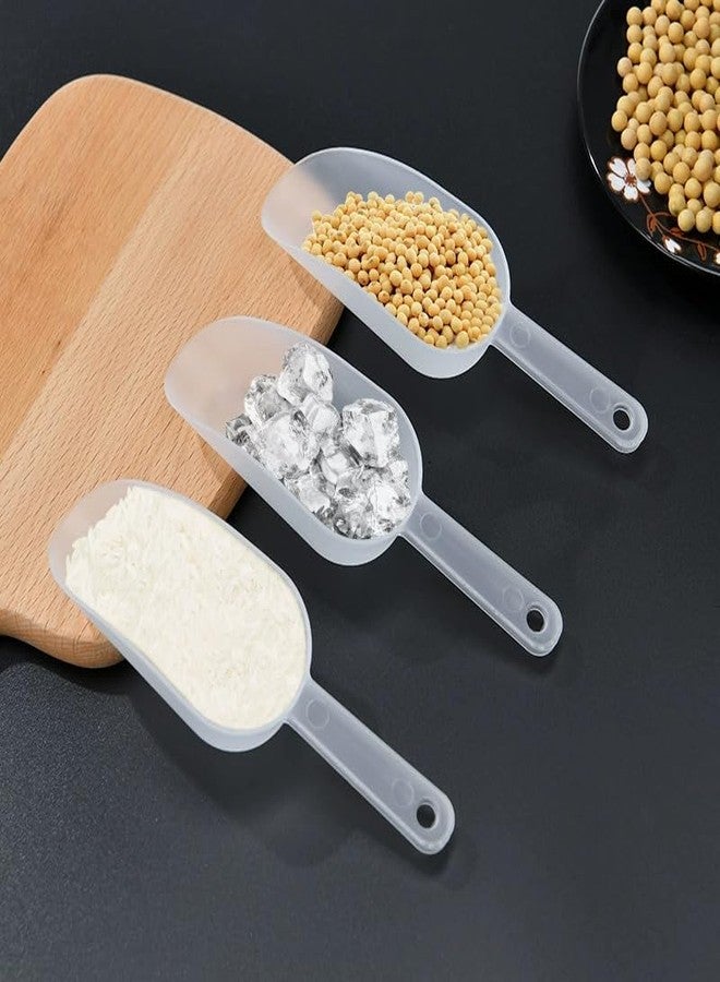 baolaili 3pcs Plastic Clear Ice Tray Shovel Measuring Scoops Small Grains Shovel for Party Dessert Buffet Weddings Rice Beans Sugar Flour Candy Dessert Scoops - Image 3