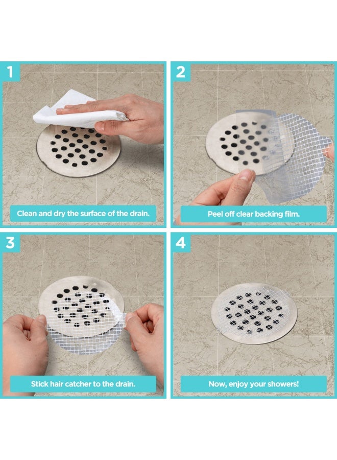 25 Pack Disposable Shower Drain Hair Catcher Mesh Stickers  - Image 5