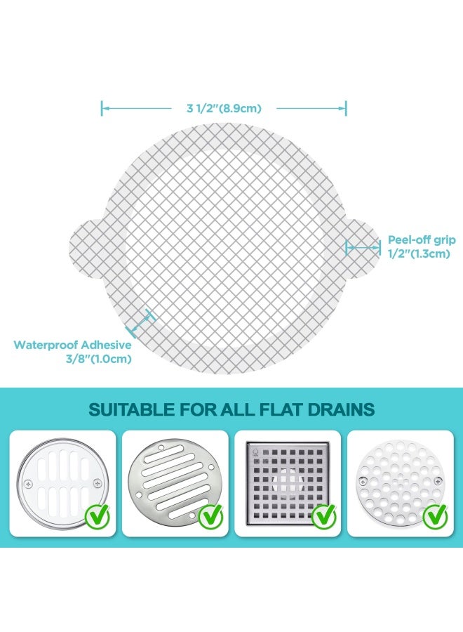 25 Pack Disposable Shower Drain Hair Catcher Mesh Stickers  - Image 2