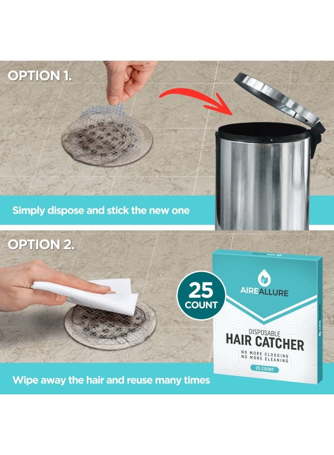 25 Pack Disposable Shower Drain Hair Catcher Mesh Stickers  - Image 4