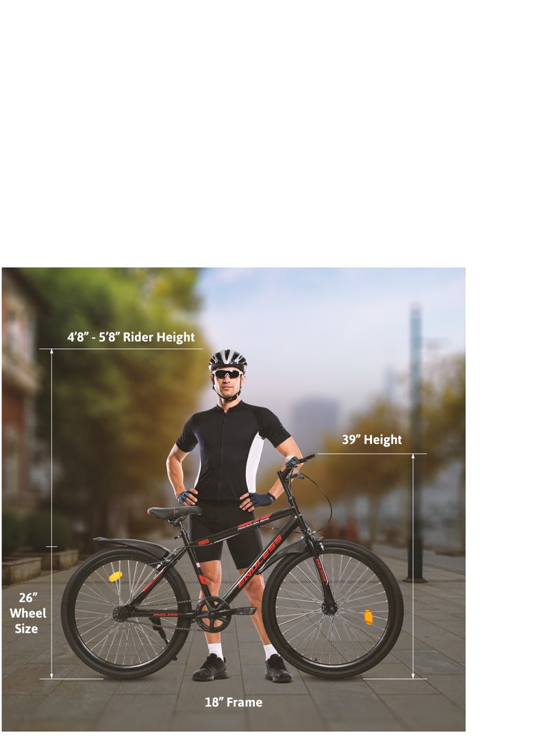 ENDLESS  Endless 26" Mountain Bike for Adults | High Carbon Steel 18" Frame, Linear Pull Brakes, Suspension MTB with Front & Rear Mudguards, Adjustable Seat, 2.135" All-Terrain Tires – Ideal for Men & Women  - Image 5