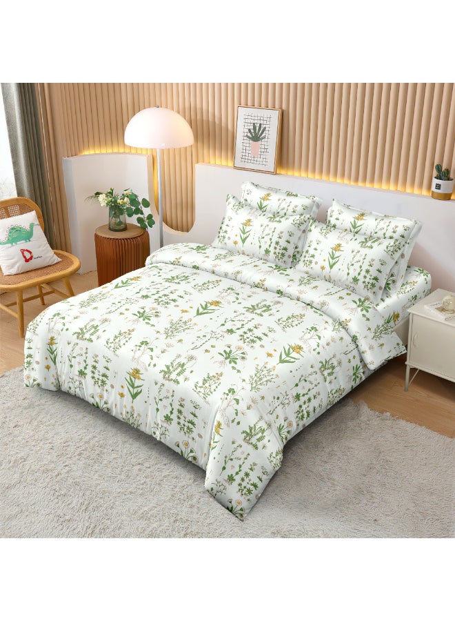 Noon East 6Pcs Duvet Cover Set | Soft Microfiber Material | Multiple Color | 1 Duvet Cover 230 X 220 Cm, 1 Fitted Sheet 180 X 200 Cm With 30 Cm Deep Pocket, 4 Pillow Cases 50 X 75 Cm | Suitable For Queen Size Mattress - Image 2