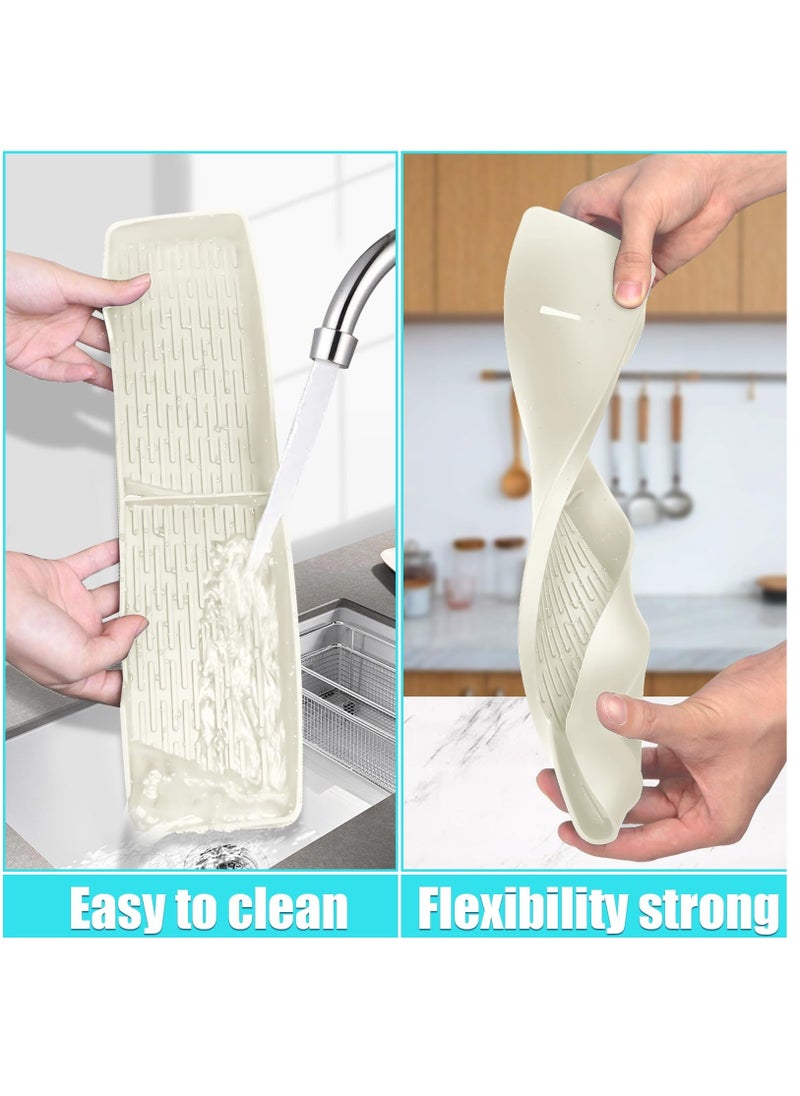 Excefore - 30 inch Silicone Stove Shelf Magnetic Shelf for Kitchen Stove, Oven Shelf, Kitchen Storage Stove Top Shelf, Zero Installation Magnetic Shelf for Stove, Soft Non-Slip Kitchen Storage Shelves (White) - Image 1