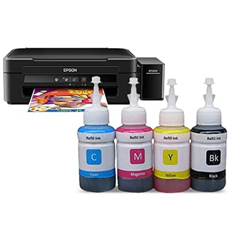 إعادة تعبئة الحبر لطابعات Epson L220-L565 وL1300، 70 مل × 4 CMYK، حبر متوافق عالي الإنتاجية، قائم على الصبغة، أسود سماوي أرجواني أصفر، أداء موثوق به - Image 3