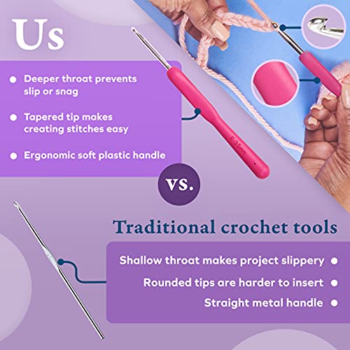 BeCraftee Crochet Hooks Kit - 31 Piece Set with 9 Ergonomic Hook Sizes, 6 Yarn Needles, Additional Knitting & Crochet Supplies and Carrying Case﻿ - Image 5