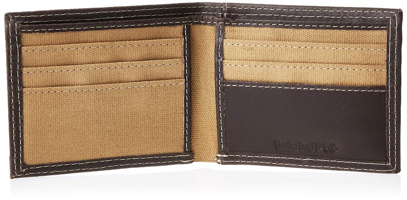 Timberland PRO mens Canvas Leather Rfid Billfold With Back Id Window Wallet, Khaki, One Size US - Image 4
