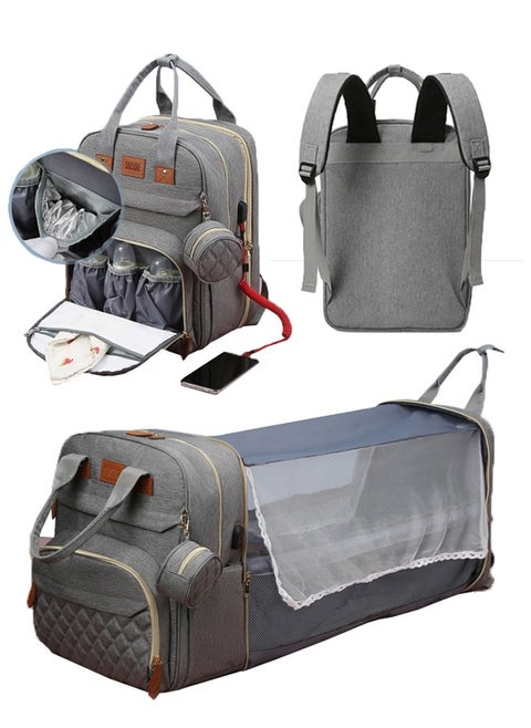 Baby Diaper Bag Backpack, Multifunction Diapers Changing Station for Boys Girls Outdoor and Travel, Infant Shower Gifts, Large Capacity, 900d Oxford, USB Port