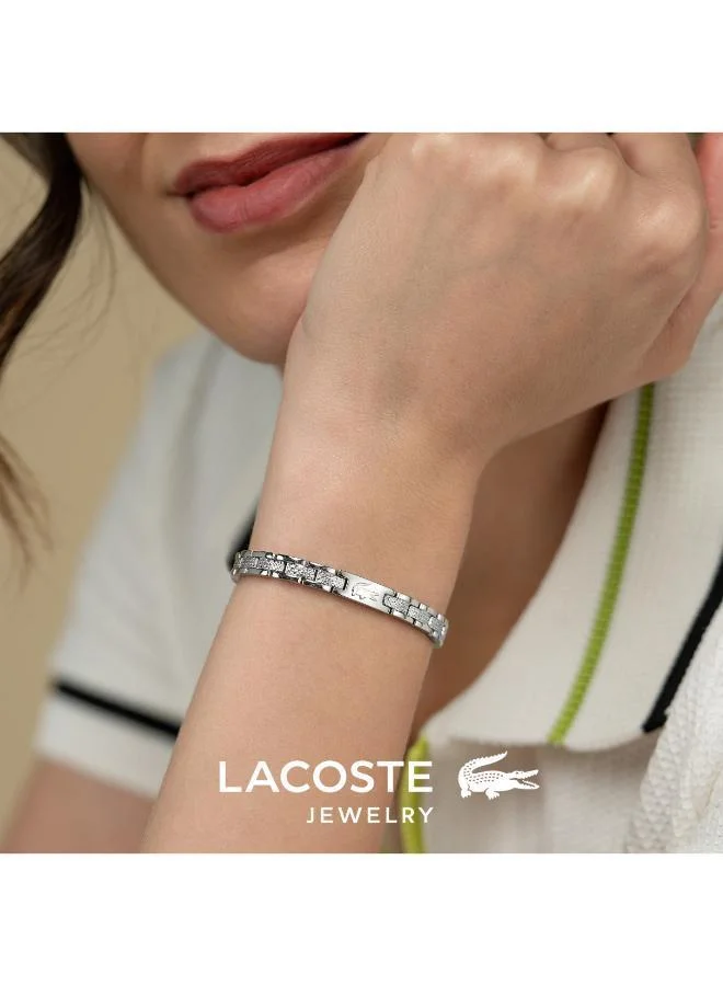 LACOSTE Metropole Collection Link Bracelet For Women In Stainless Steel With Etched Petit Piqué - 2040466