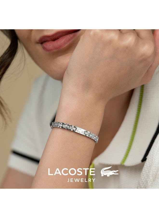 LACOSTE Metropole Collection Link Bracelet For Women In Stainless Steel With Etched Petit Piqué - 2040466 - Image 2