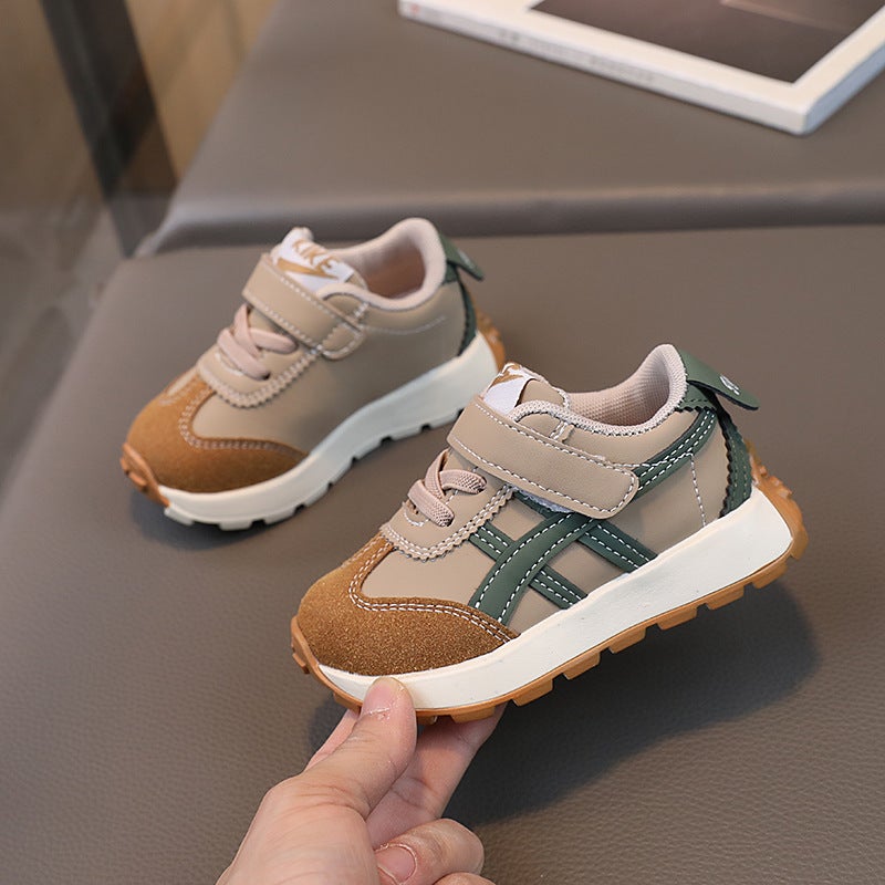 Kids Trendy Sneakers Spring Autumn Sports Shoes Khaki 