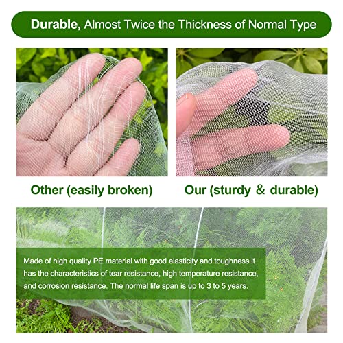 Jevrench Garden Netting, Jevrench Durable Ultra Fine Garden Netting, Garden Plant Cover Row Cover Makes Plants, Vegetables, Fruits, and Flowers Grow Better (4ft x 10ft) - Image 4