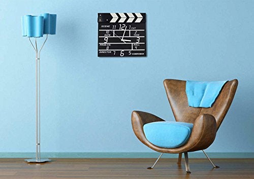 Zaoniy Large Retro Cinema Movie Slate Analog Wall Clock Clapper Film Modern Home, Theater Movie Reels Popcorn Wall Decor Home Decorations,Gift for Movie Lover, Friends and Family - Image 4