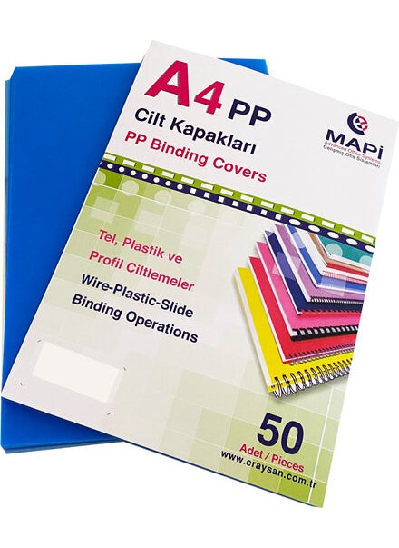MAPi A4 Pp Color Cover 600 Mic. Blue 50 Liters 