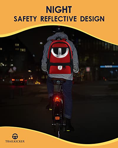 TRAILKICKER Basketball Bag Backpack for Men Women with Ball Shoes Compartment 30L Capacity Lightweight Breathable Boys Girls Soccer Ball Bag Backpack Fit Volleyball Football Sports Travel School Gym Red - Image 3