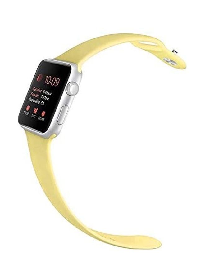 ICS Replacement Silicone Strap For Apple Smartwatch 42-44mm Yellow - Image 2