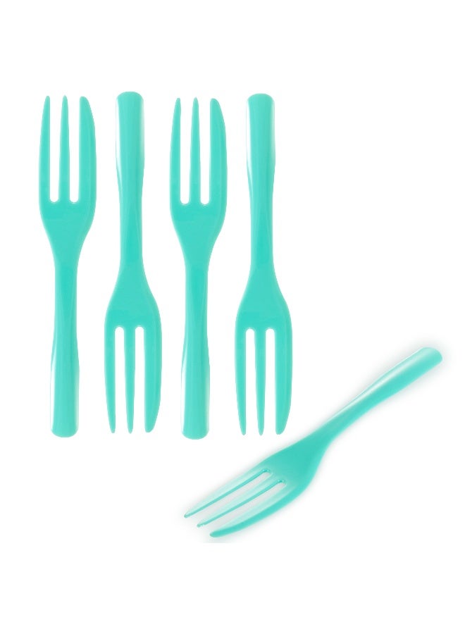 Restaurantware 4 Inch Cake Forks, 500 Knife-Edged Premium Pastry Forks - Disposable, Solid And Durable, Teal Plastic Sharp Edge Forks, For Parties, Bakeries, Catering Services, Gatherings - Image 2