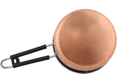 RSPTJM RJ kitchenware Store Copper Bottom kadhai and Stainless Steel Copper Bottom 2 Liter saucepan with handle kadai with Copper Bottom with Handle 2 Liter 2 Liter Combo Pack of Kadai and Copper Sauce Pan Silver - Image 2