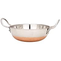 RSPTJM RJ kitchenware Store Copper Bottom kadhai and Stainless Steel Copper Bottom 2 Liter saucepan with handle kadai with Copper Bottom with Handle 2 Liter 2 Liter Combo Pack of Kadai and Copper Sauce Pan Silver - Image 3