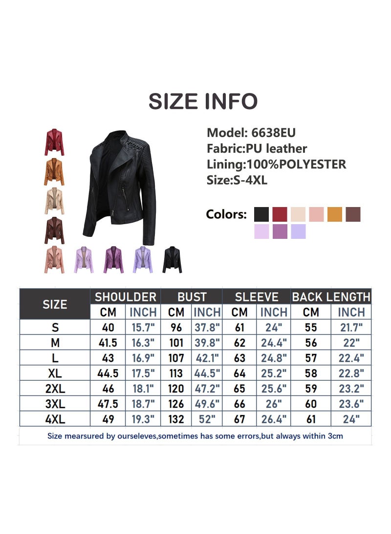 Loquat 2023 New Women's Leather Short Jacket Slim Fit Thin Leather Coat Army Green  - Image 2