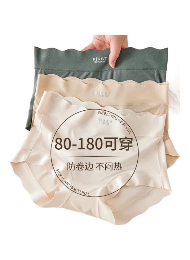 Modal Seamless Women'S Ice Silk Underwear, Plus Size, Super Elastic, Antibacterial, Women'S Triangle Panties, 3-Pack, 80-180 Jin - Image 3