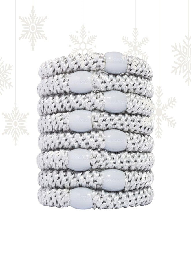 L. Erickson Silver Hair Ties for Thick Hair, Grab & Go Ponytail Holders, 8 Pack, Thick No-Crease Bands with Strong Hold, Damage-Free Design, Lightweight and Stylish | L. Erickson - Image 1