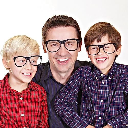 EaciTown 12 Pack Costume Glasses Neon Frame Only No Lens Glasses for Halloween Decor Birthday Party Favors (Black) - Image 4